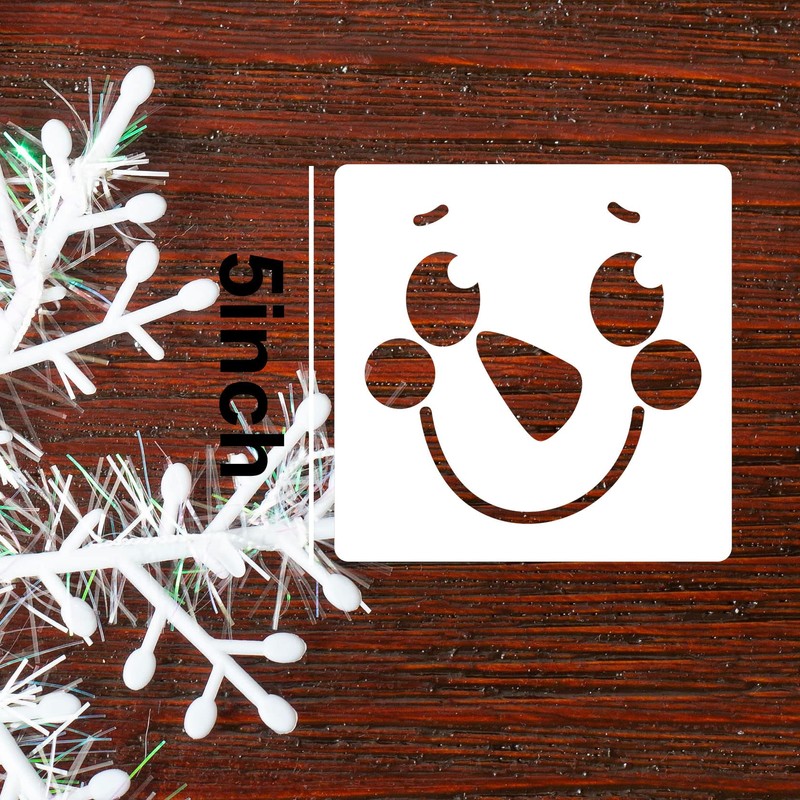 5” Christmas Snowman Face Stencils for Painting on Wood Reusable