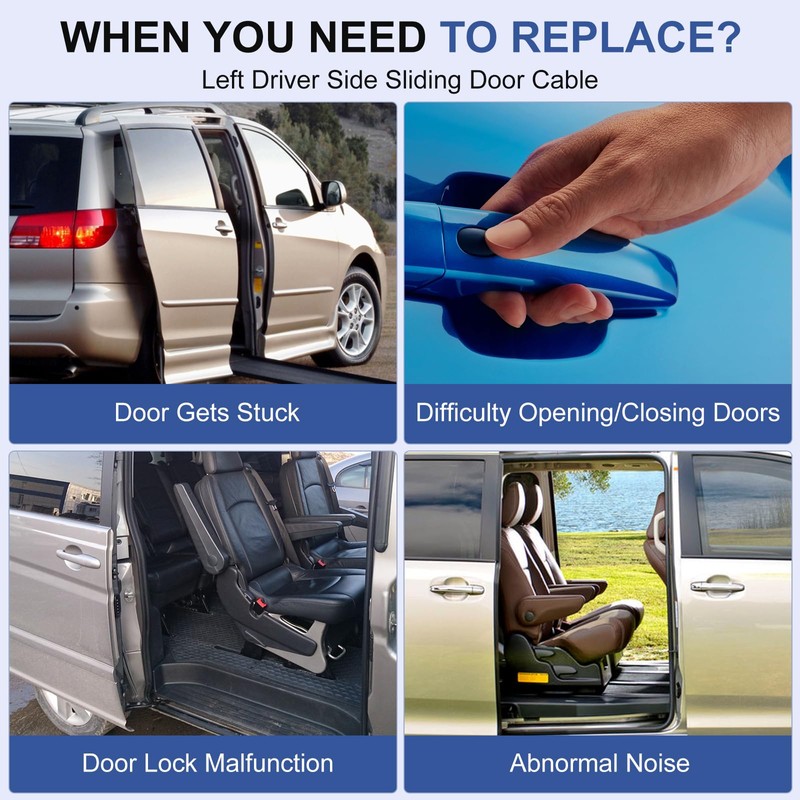 85016-08011 Left Sliding Door Cable Compatible with Toyota Sienna LE