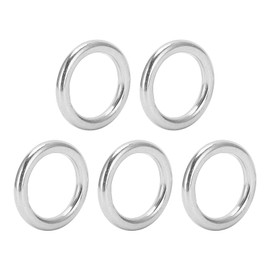 Alomejor 5pcs Round Rings Stainless Steel Smooth Welded O-Ring for Camping Belts, Dog Leads, Hardware (3 x 25 mm)