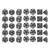35Pcs Plastic Dice Kit Pearl Pattern White Numbers Polyhedral Dices