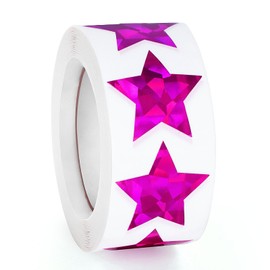 500 PCS Holographic Purple Star Stickers, 1 inch Self Adhesive Metallic Glitter Foil Stickers Sparkly Star Sticker Reward Behavior Chart Labels for Kids Students Teachers Supplies