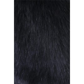 SAFERIN Women Luxurious Large Winter Faux Fur Scarf Wrap Collar Shrug for Lady Poncho Wedding Dinner Party (Shawl 02-Black)