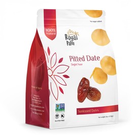 Royal Palm Deglet Noor Dates 16oz (Pack of 1) - Natural Dried Pitted Dates for Baking Non-GMO, Kosher Raw Pitted Dates in Bulk Pack -Premium Dry Deglet Noor Dates, No Added Sugar