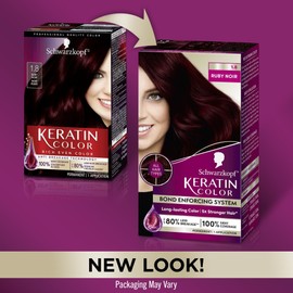 Schwarzkopf Keratin Color Permanent Hair Color, 1.8 Ruby Noir, 1 Application - Professionally Inspired Permanent Hair Dye, for up to 80% Less Breakage vs Untreated Hair and up to 100% Gray Coverage