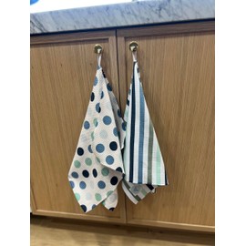 Desert Aqua 2 Pack || Not Your Ordinary Kitchen Towels || Dish Towels || Tea Towels || Waffle Weave Microfiber || Designer Prints || Highly Absorbent || Hanging Hook|| Dots and Stripes
