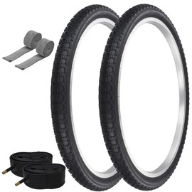 PRO+ Pair of Bicycle TIRE 24" X 1.75" Black/Black SIDEWALL COMP III Tread (2) Tires W/Tubes & Rim Strips BMX Bike P-104A