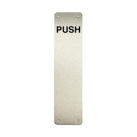 Satin Stainless Steel Push Finger Plate - 300mm x 75mm