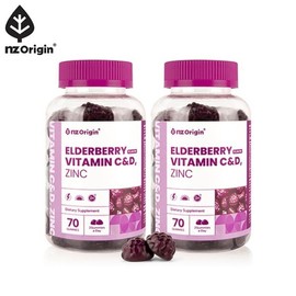 Njet Origin 1+1 엘더베리 플레이버 비타민CD 아연 70구미 총 70일분) 1+1 Elderberry Flavor Vitamin C D Zinc 70 Gummies (Total 70 Days Supply)