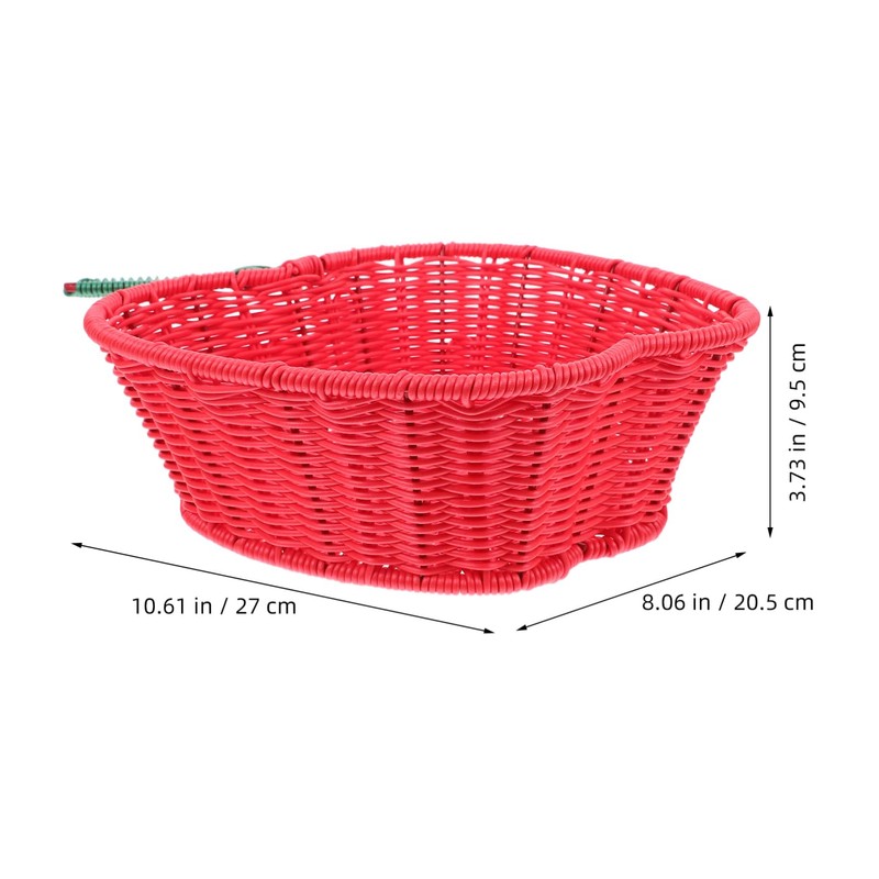 Alipis Apple Basket, 11 Inch Hand-Woven Plastic Apple Shape Fruit