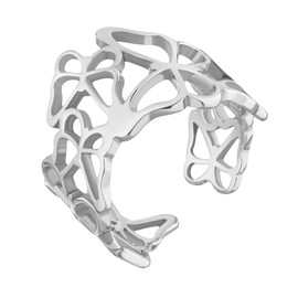 JC Jeweller Carat Women's Mono Cuff Earrings 925 Silver Rhodium-Plated with Gift Box, Silver