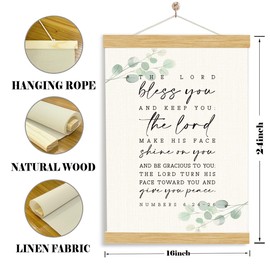 Christian Hanging Flag The Lord Bless You And Keep You Bible Verse Wall Decor Priestly Blessing Scripture Fabric Art Lightweight Inspirational Gift For Pastors And Believers