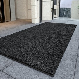 Kuyal Front Door Mat, 2'x6' Indoor Outdoor Entrance Rug, Commercial Floor Mat Inside Outside Entrance, Heavy Duty Durable Welcome Mat, Rubber Backing Non Slip Outdoor Mats for Entryway,Dark Gray