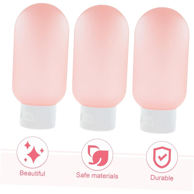 3 Botellas de Viaje 60ml PE para Champú y Loción,