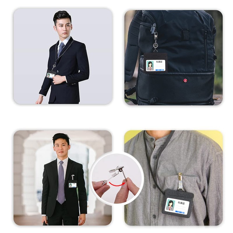 RJ-Sport Badge Holder with Retractable Reel, Clip Strap, Chest Pocket
