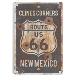 Lantern Press 6x9 Inch Metal Sign, Clines Corner, New Mexico, Route 66 Sign