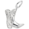 Texas Cowboy Boot Charm In Sterling Silver, Charms for Bracelets