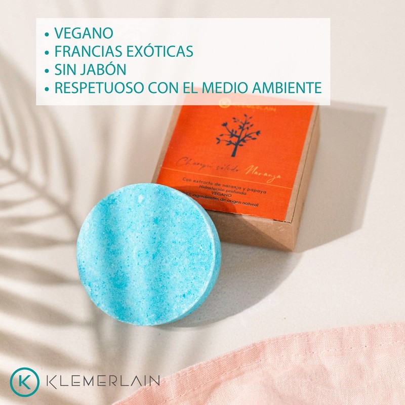 Klemerlain Solid Shampoo with Papaya and Orange Extract - Moisturising