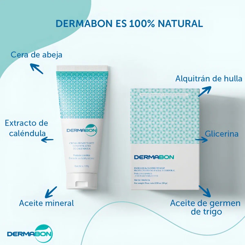 Kit Psoriasis Dermabon 1jabon 1crema 1protector Solar