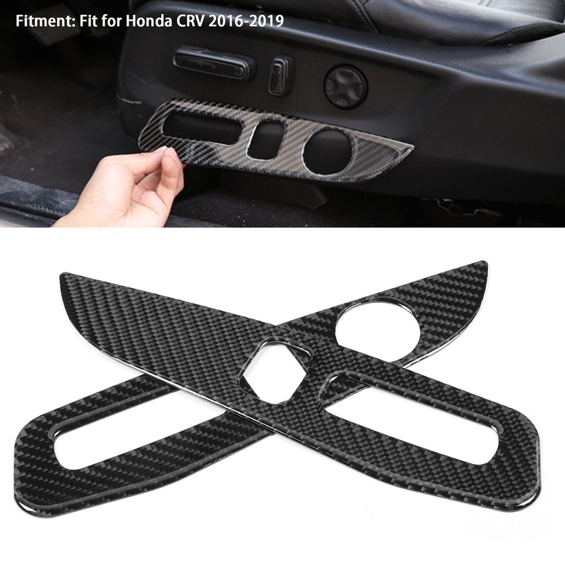 Seat Adjustment Button Panel Trim Soft Carbon Fiber Decoration Fit