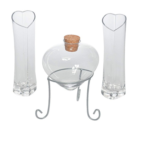 Heart Shaped Glass Sand Ceremony Set (4 Piece kit) Includes