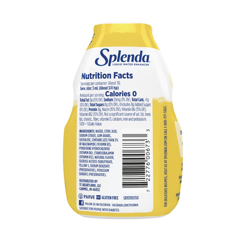 SPLENDA Liquid Water Enhancer Drops, Sugar Free, Zero Calorie, Natural