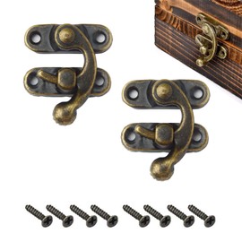 Antique Vintage Quick Release Locking Hooks, Pack of 2 Small Snap Hooks, Brass, Snap Hook Closure, Metal Sash Catch, Antique Suitcase Closure, Hook Clasp Furniture