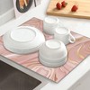 Pink Golden Marble Dish Drying Mat for Kitchen Counter Washable
