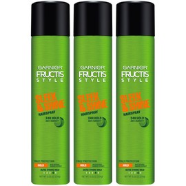 Garnier Fructis Style Sleek and Shine Anti-Humidity Hairspray, Ultra Strong Hold, Frizz Protection 8.25 Oz, 3 Count (Packaging May Vary)