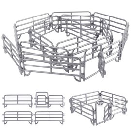 Horse Fence Toy Paddle Toy Horse Corral Fence Fencing Accessories for Barn Paddle Horse Stable Farm Animal, Educational Gift, Micro Landscape Decoration (Silver-20 Pieces)