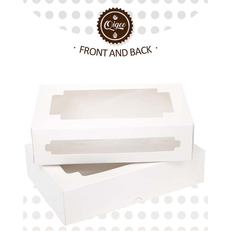 qiqee 50Packs Auto-pop Cookie Boxes for Gift Giving 8x5.3x2 inch