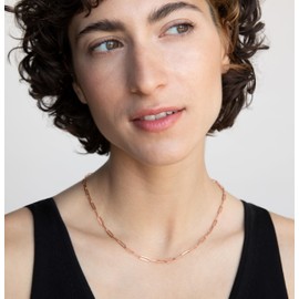 day.berlin Filigree Link Necklace Neo 18 K Gold-Plated 40 cm + 5 cm Variable Length, Simple Link Chain for Women, Chain Made of 316L Stainless Steel, Nickel-Free and Waterproof, Stainless Steel, No