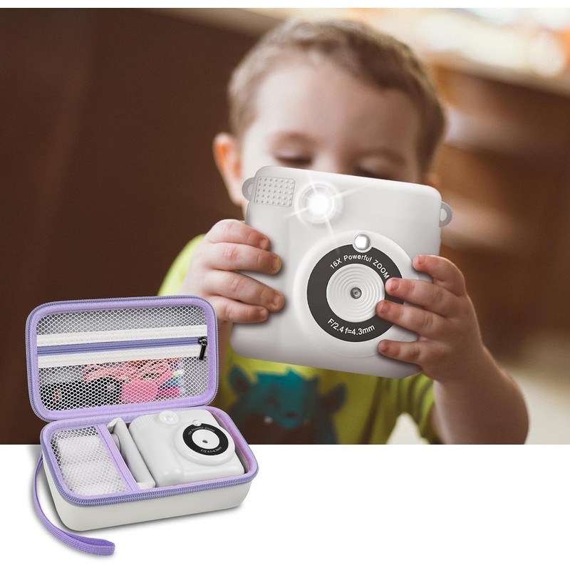 Grapsa Children's Camera Instant Camera Bag, White, Pocket organiser