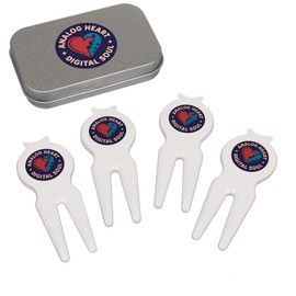 Azeeda 'Analogue Heart, Digital Soul' Golf Divot Tool/Repair Fork Gift Set (GO00069041)