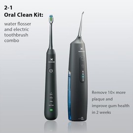 HUACO CARE - Cepillo dental eléctrico Sonic 2 en 1 - Blanco y Negro - Funciona con batería