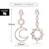 YienDoo Moon Sun Dangle Earrings Star Studs Rose Gold Charms