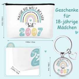 Xuniea Women's Birthday Gifts Make The World Better Cosmetic Bag Keyring Rainbow Mother's Day Gift Friendship Makeup Bag for Women Girlfriend Mother Sister, As shown in the picture, 2007