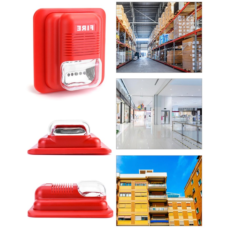 QWORK Wired Emergency Sound and Light Fire Alarm Station, 12