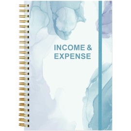 Income & Expense Log Book - Income and Expense Ledger Book for Small Business, Accounting Bookkeeping Tracking Ledger Log Book for Woman and Man, 5.8" x 8.3", Teal Watercolor