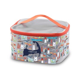 PXTIDY Reise-Kosmetiktasche, Reise-Kosmetiktasche, Urlaub, Souvenirs, Make-up, Organizer, Strandtasche, Reise-Andenken, grau