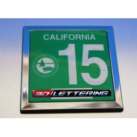 Boat/jet Ski Registration Tag Yearly Chrome Blank Frame Set 3" x 3" Inlay Size