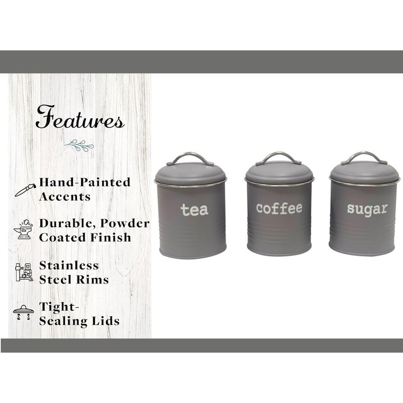 Apollo Round Air Tight Tea Coffee Sugar Kitchen Storage Canister