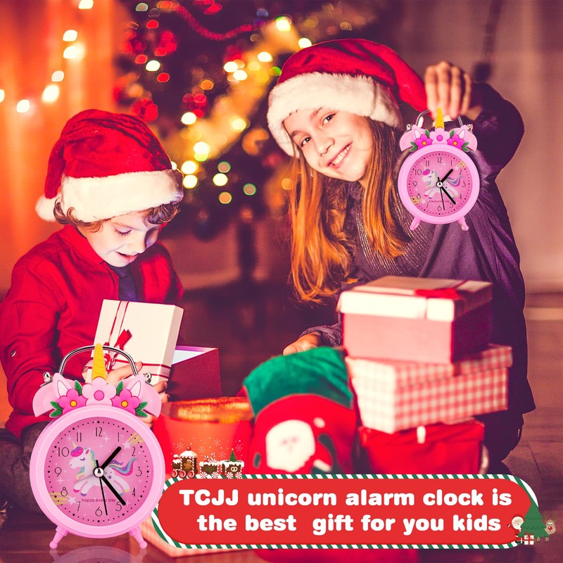 TCJJ Unicorn Alarm Clock for Girls - Non-Ticking, Quiet Bedside