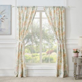 Greenland Home Chloe Modern Floral Curtain Panel Pair, 42 W x 84 L Inches Each, Set of 2