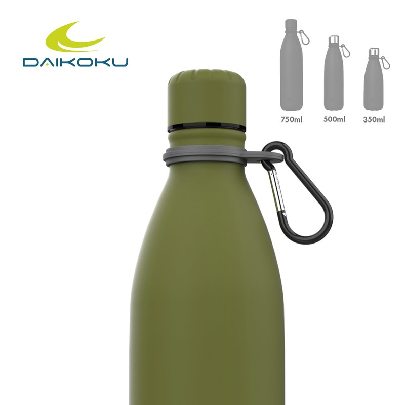 Daikoku Stainless Steel Bottle + Adjustable Strap + Carabiner, BPA