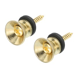 QUARKZMAN Guitar Strap Button Buckle Clasp Metal Small End Pins Sets Gold with Felt Washer for Guitar Bass Set of 2