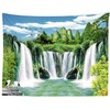 BELECO Mountain Waterfall Tapestry Wall Hanging 70x47 Inch Green Mountain