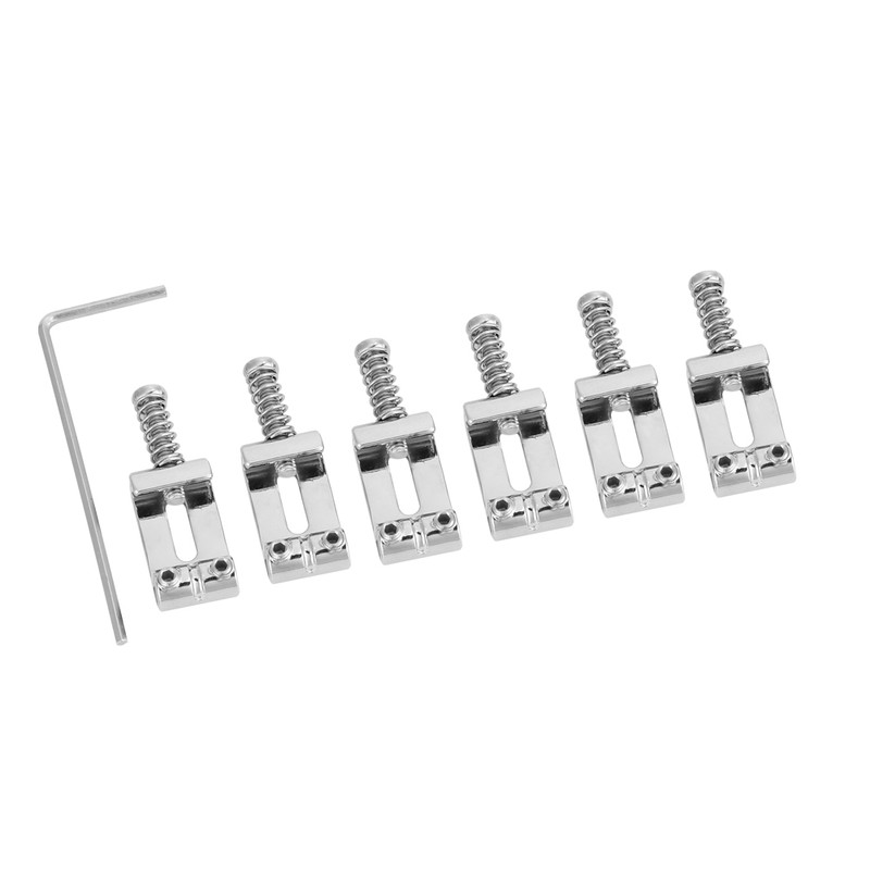 6pcs Chrome Plated Metal Bridge String Tremolo Saddle Part for