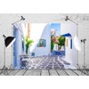 CORFOTO 7x5ft Fabric Greece Backdrop for Photography Famous Greek Island