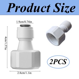 2PCS Water Filter Fitting Fridge Water Connector Tap Adapter Filter Fitting Quick Connector for Water Purifiers, Drinking Fountains, Filters