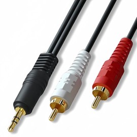 3.5mm to 2 Male RCA Cable, Tunghey Stereo Audio Adapter Braided Hi-Fi Sound Auxiliary RCA Y Splitter, Metal Shell Shielded Aux RCA Y Cord Compatible with Smartphone MP3 Tablet Speaker (10M)